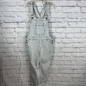 Judy Blue Women's Pinstripe White Boyfriend Casual Statement Overalls Size XL